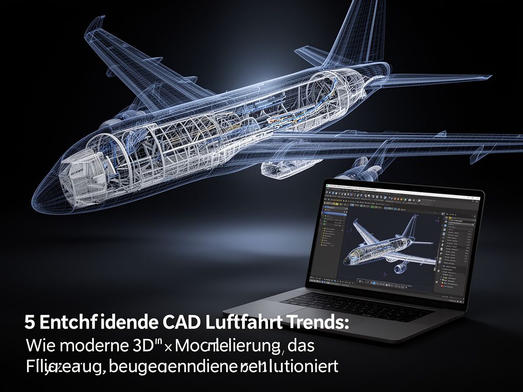 Hochdetailliertes 3D-CAD-Modell eines Flugzeugflügels für CAD Luftfahrt Konstruktionsanalyse