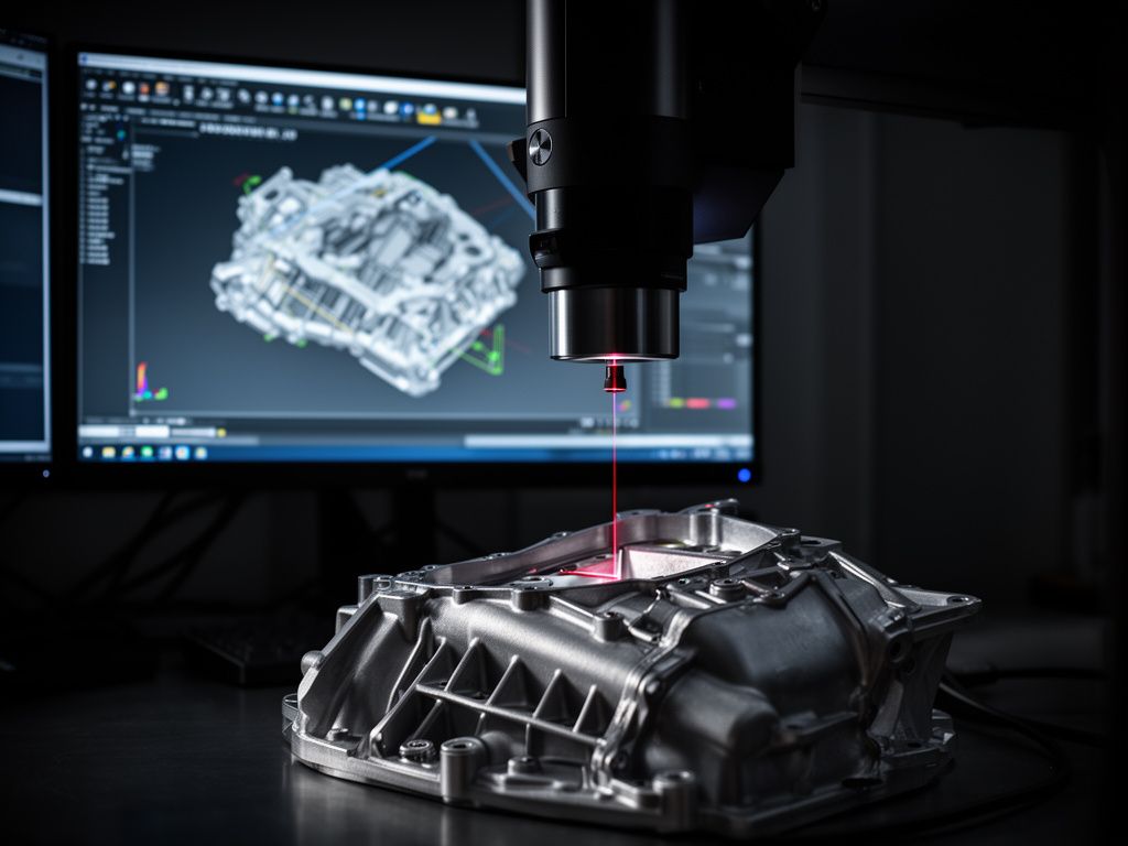 CAD Konstruktionsbüro Outsourcing - Präzise 3D CAD Modellierung eines Automobilteils mit Laserscanner