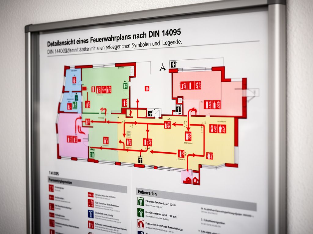 Detailansicht Feuerwehrplan DIN 14095 mit Legende